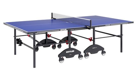 Kettler Indoor 7 Table Tennis Table $1,349.00 delivered and assembled 3/4" wood top with medium density rating and finished on the bottom.