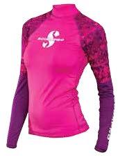 Stylish skin protection increases comfort during diving Made from high quality polyester fabric Form-fitting Dries quickly X65535 Caribbean Rashguard LS 2,040 UPF 50 - Lady,