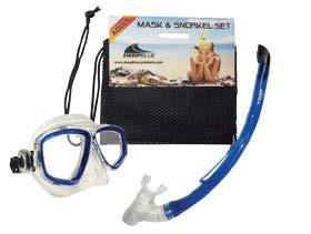 MASK & SNORKEL SETS HAWAII PVC MASK & SNORKEL SET Mask Hawaii w. PVC skirt (details page 37) Snorkel Mako w.