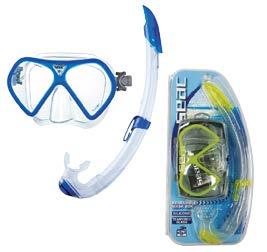 Mesh Bag FIJI Junior Set in Clamshell B Y PiT FUSION MASK & SNORKEL SET Mask Fusion w. silicone skirt & strap Easy adjustable buckles Twin lens w.