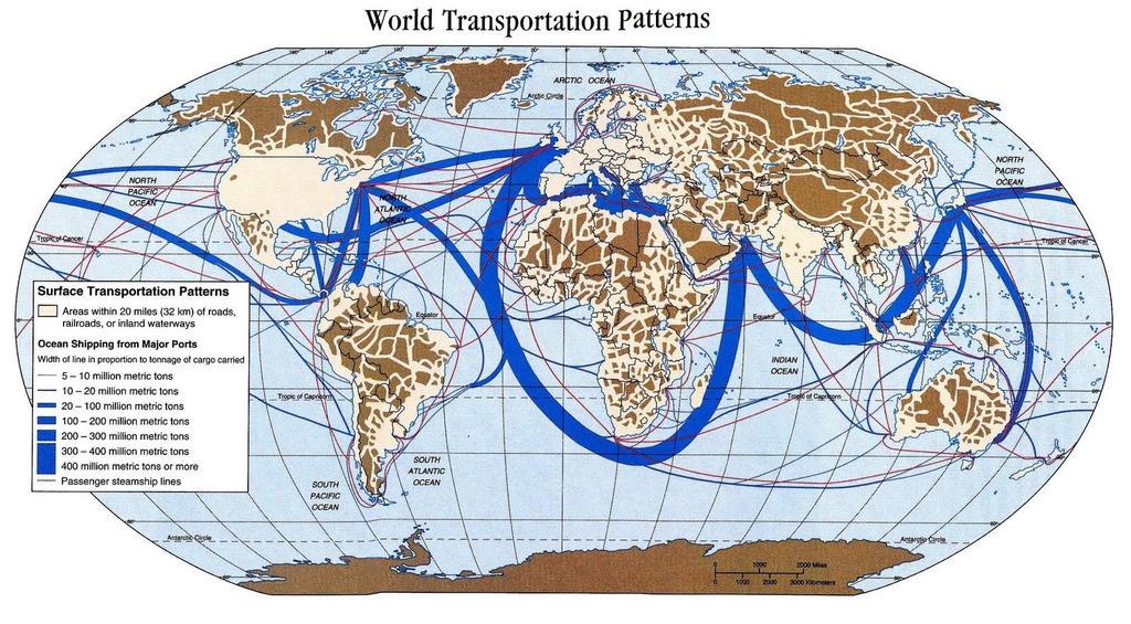 World surface transportation routes