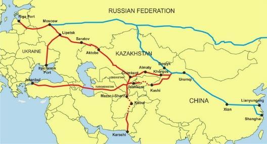 China to Europe via Kazakhstan