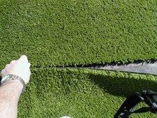 Perform a Mock Seam by adjoining by butting the two turf pieces so that they are precisely touching one another.