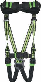 Attachment Elements: 1 Chest attachment D- Ring and a Dorsal attachment DRing for Fall Arrest. 2 Lateral D-Rings for Work Positioning. Adaptability: Adjustable shoulder and thighstraps.