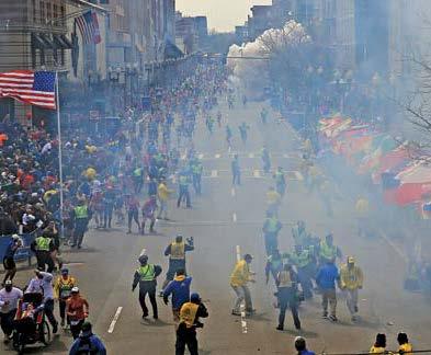 A terrorist attack that took place a short distance from the finish line of the Boston Marathon on April 13.