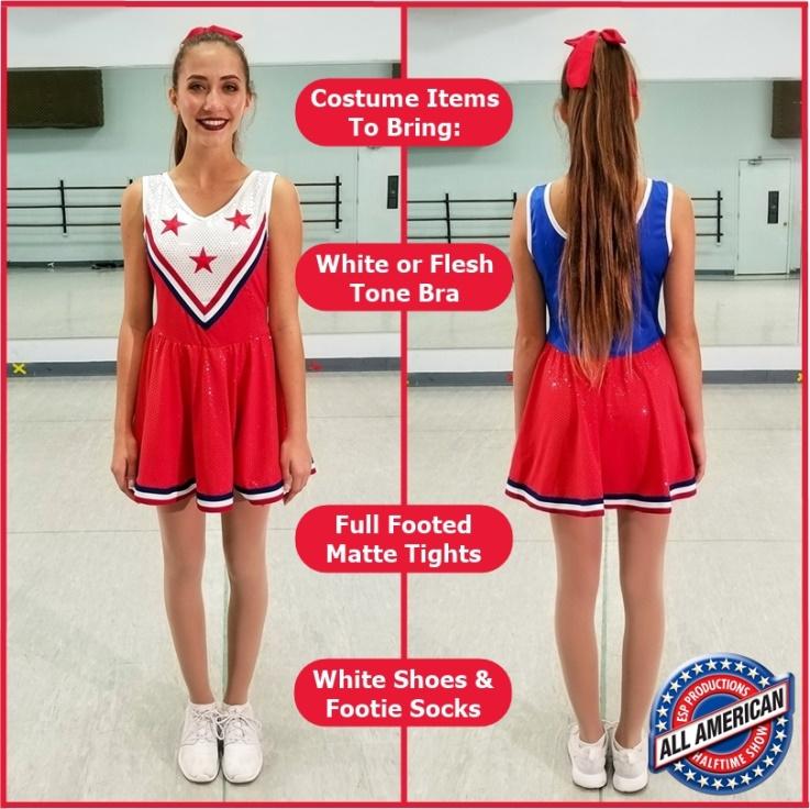 All American Halftime Cast Costume & What To Bring The All American Halftime Show cast member costume is also displayed on the All American cast choreography online training video and can be seen at: