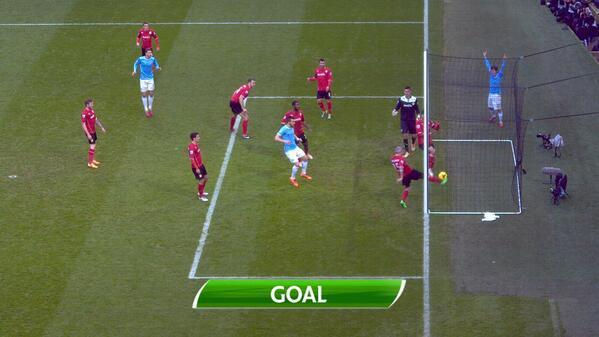 Picture 4: Edin Dzeko's goal given by GLT Source: 101 Great Goals, 2015 But not just Premier League uses this technology. There was World Cup 2014 in Brazil and FIFA decided to use the GLT here too.