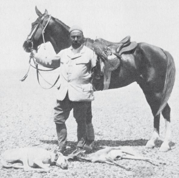 Prince Kemal El Dine one one of his hunting expeditions in the desert Rustem (Astraled x Ridaa) 1908 bay stallion desert-bred horses that the Blunts had selected on their own and taken to Egypt.