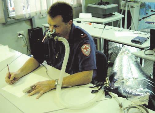 1: Reduced oxygen breathing apparatus stopped as soon as the subject had made two errors on the cognitive function test.