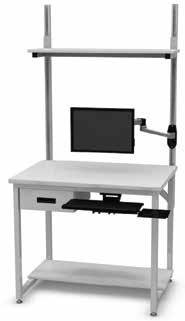 Instrument Workstation This rugged, customizable instrument workstation featuring levelers and all-welded 16 gauge metal tube frame for durability, offers the following options for a tailored