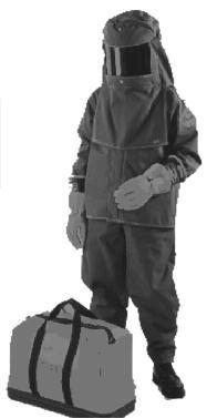 There are a number of levels of flame-resistant (FR) clothing, ranging from cotton clothes to the flash suits and face shields shown in the accompanying image.
