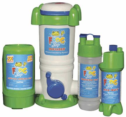 The FROG Leap Hardware is three parts: The FROG Leap Infuser serves as a water treatment center and controls water flow.