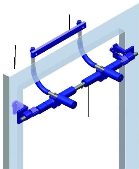STEP 4: Mount Unit on Door Frame Stand in front of doorway (opposite the door) Reach under the door and place the Horizontal Plastic Bar (part