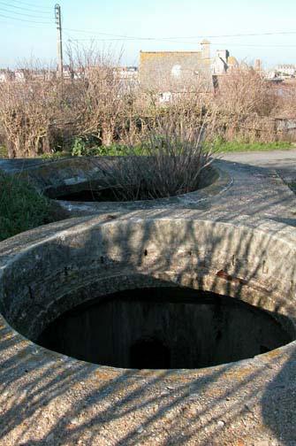 There are several ammunition bunkers in the surrounding gardens.