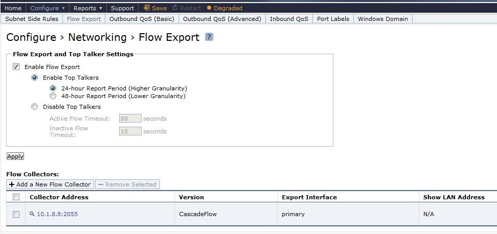 Troubleshooting issues Troubleshooting A flow collector is configured to capture flow from the WAN port of my SaaS-enabled SteelHead but the SaaS traffic is not being classified correctly, and the