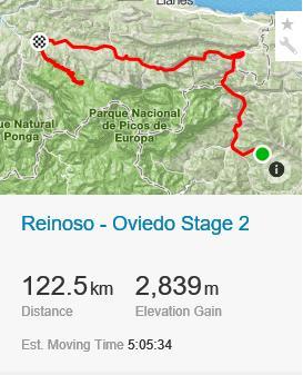 The Stage, however, is not just about the finish the approach to the start of the Covadonga climb is a good ride itself.