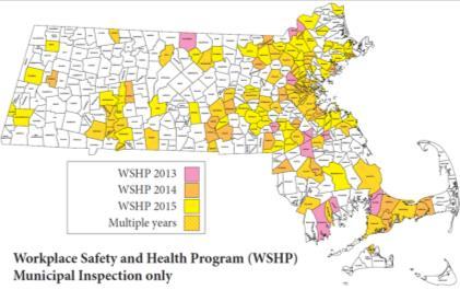 From 2013-2015, WSHP has conducted inspections in 135 cities and towns.
