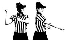 MANDATORY CARD - MAJOR FOUL DANGEROUS FOLLOW-THROUGH & DANGEROUS PROPELLING Following through with her stick in a