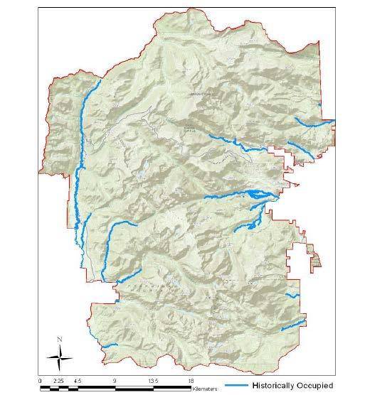 Historic Conditions Presumed Historic Fish Distribution in ROMO: Streams/Rivers in low elevation meadows Lakes below major waterfalls and cascades