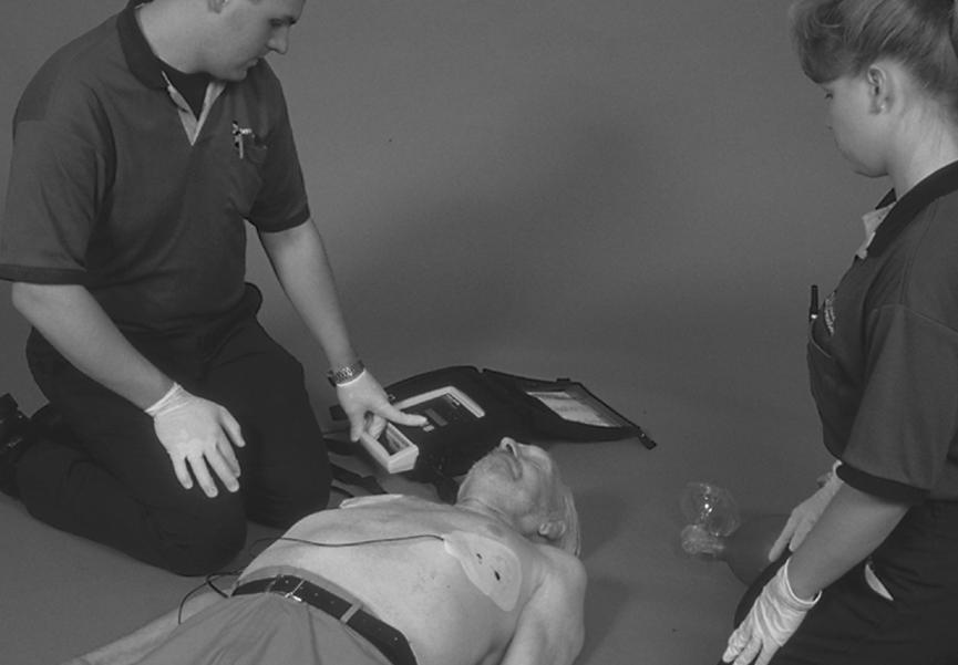 check the patient for responsiveness, circulation, airway, and breathing.
