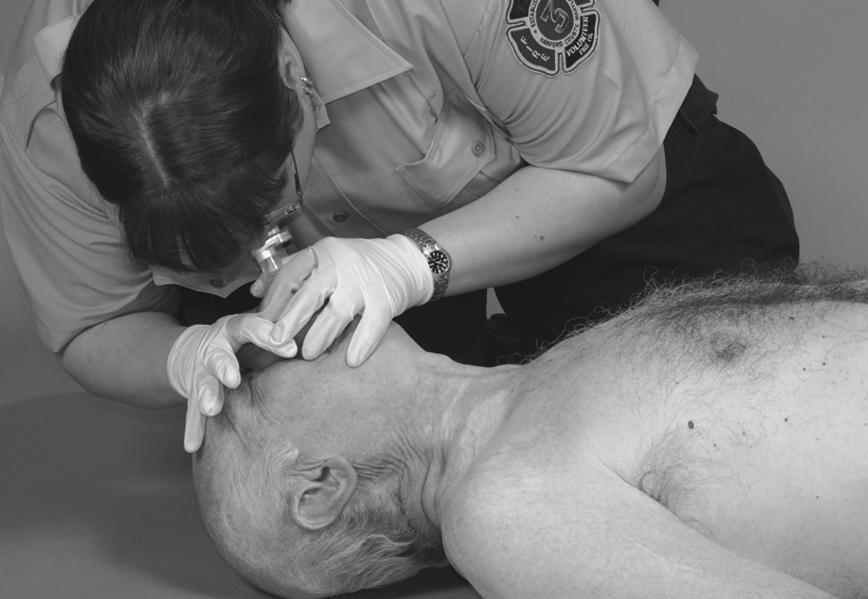 6 APPENDIX 5 CPR 6 Give two breaths. Blow slowly for 1 second using just enough force to observe visible chest rise. Allow the lungs to deflate between breaths. One-Rescuer Adult CPR Steps 1.