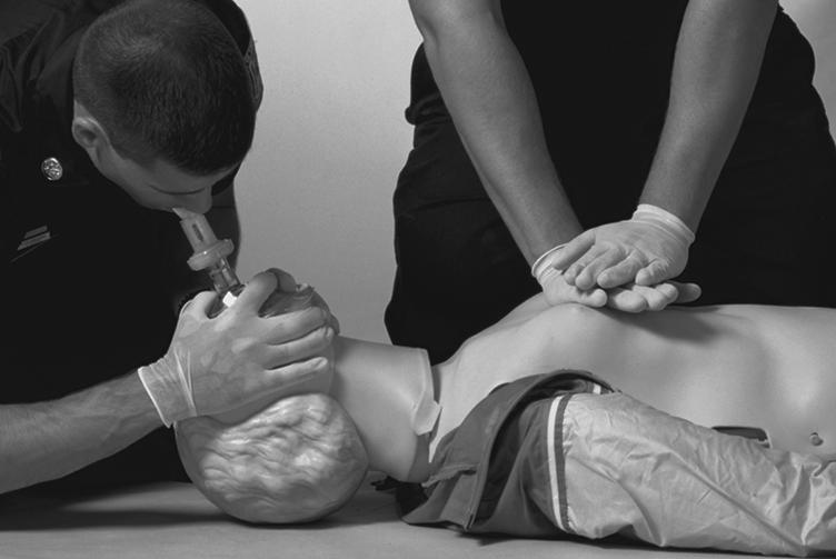 If the compressions are being done correctly, Rescuer One should feel a pulse with each compression. This confirms that the CPR is adequate.