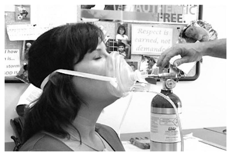 o Assist victim with mask. If patient is able, instruct them to hold the mask to their mouth and nose assuring a tight seal. o Instruct the patient to breathe as normal as possible.