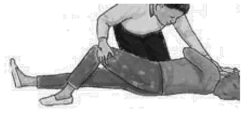 The uppermost leg should be adjusted so that the hip and knee are at right angles.