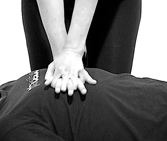 Adult CPR Landmarks START WITH 30 COMPRESSIONS. Kneel close to the victim.