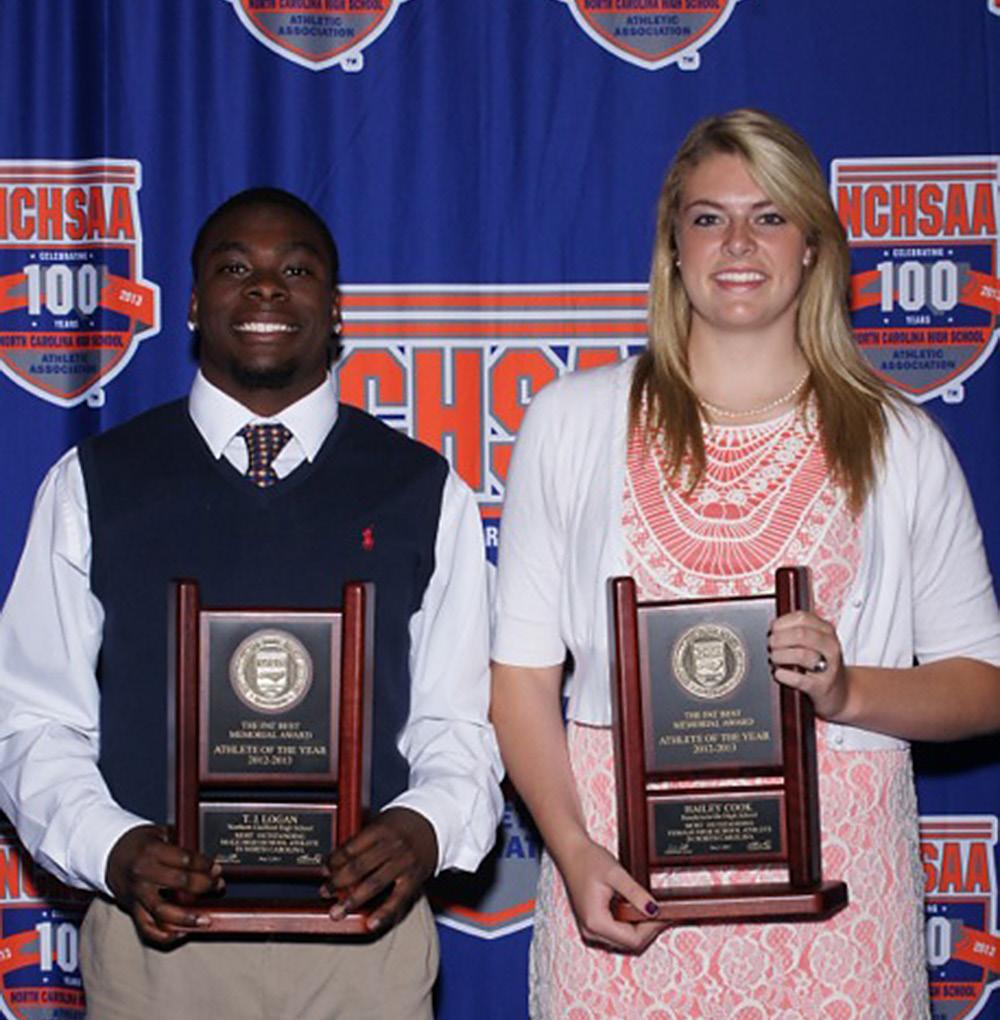 North Carolina High School Athletic Association Bulletin Volume 65, Number 4 Summer 2013 Cook, Logan Named NCHSAA Athletes Of The Year At Annual Meeting CHAPEL HILL Hailey Cook of Hendersonville High