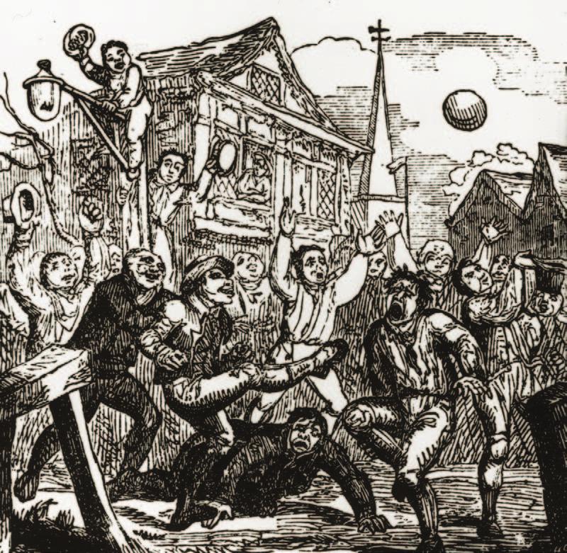 7 The History of Soccer 7 This 18th century illustration of English folk football provides a window to the rough-and-tumble game of yore.