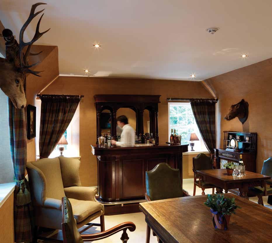 The drawing room, main hall, whisky room, The Wee Bar and Highlands Bar offer guests private areas in which to unwind.
