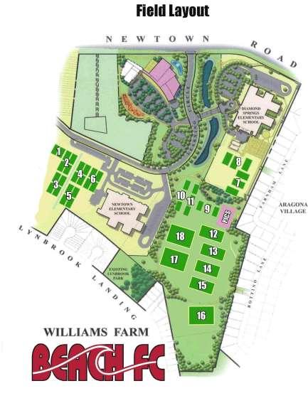 Field Layout Williams Farm Park Recreation Field Status Hotline 757-689-8659 U4 Field 1 U5 - Fields 2-3 U6 Fields 4-6 U7