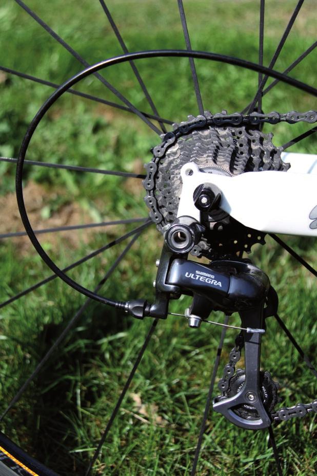 Flat spokes, beautiful Mavic hub, more nice details The seat angle is also adjustable, keeping everybody satisfied.