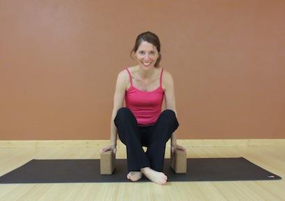 Preparation Postures for Lotus Lift (Kukkutasana) Prep for Arm Balance posture (with blocks) Start in a cross legged seated position Place blocks on either side of you Begin to put weight into