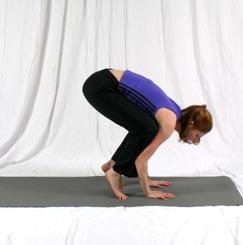 Preparation Postures Crow (Bakasana) Bent elbows Stand with feet about hip width apart, bend your knees and place hands flat on the floor Look at the