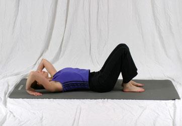 Preparation Postures Wheel (Upward Bow) Start lying on back (supine position), with hands at sides palms down Bend knees, placing feet on the floor about hip width apart and parallel not turned out