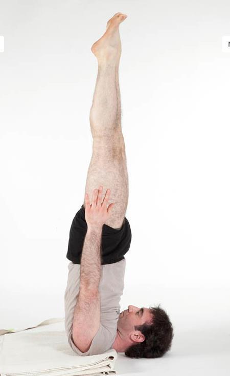 37) Unsupported Shoulder Stand (Niralamba Sarvangasana) Benefits: Stretches and strengthens the spine and shoulders Strengthens core muscles Stimulates the thyroid and parathyroid glands Start by