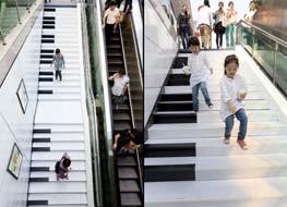 Interactive Public Installations Piano stairs: Steps emit musical notes Encouraged 66% more