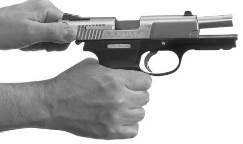 TO LOAD AND FIRE Practice this important aspect of safe gun handling with an unloaded pistol until you can perform each of the steps described below with skill and confidence.