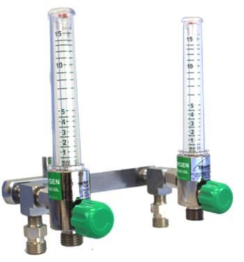 The Timeter Sure Grip Flowmeter Oxygen Flowmeters Brass Bodied, 50 psi, Dual Flowmeter Ordering Information Back Fitting with Y Bar with T Bar with T Bar & 1 Power Take-off with Y Bar & 1 Power