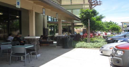 Foods 6. Covered outdoor seating at Hahani Plaza 7. Monthly farmers market between parking lots (temporary space) 8.