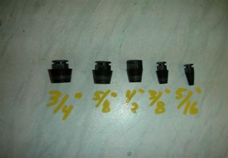 Low profile self-tapping plugs available in different sizes.