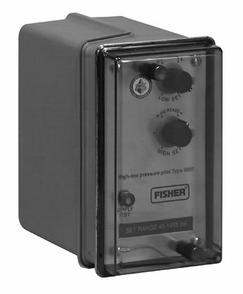 4660 Pressure Pilot Product Bulletin Fisher 4660 High-Low Pressure Pilot The Fisher 4660 pneumatic high-low pressure pilot activates safety shutdown systems for flowlines, production vessels, and