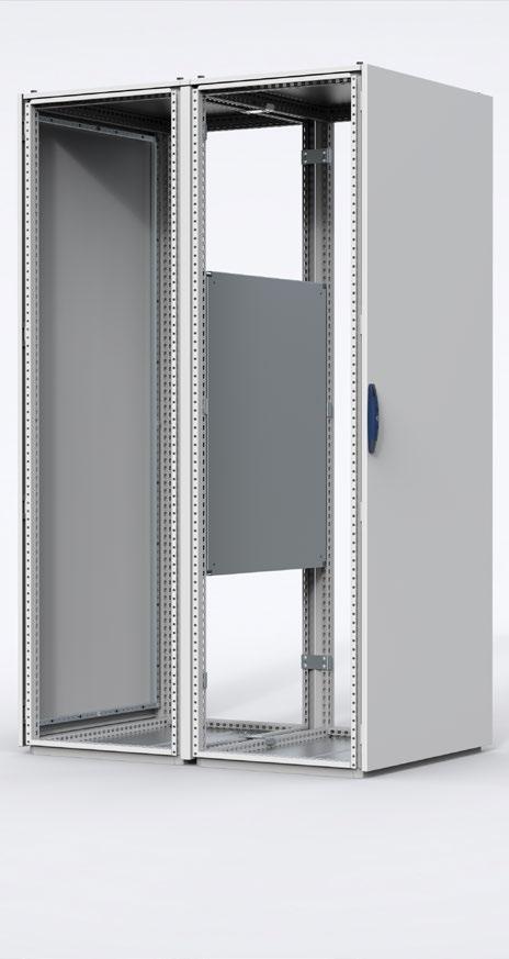 Partial height mounting plates, MPP, can be installed if segregation is only required in sections of the bayed enclosures.