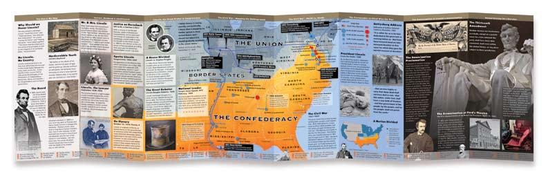 D Presidential Maps of the Lives of Abraham Lincoln, Thomas Jefferson & George Washington.