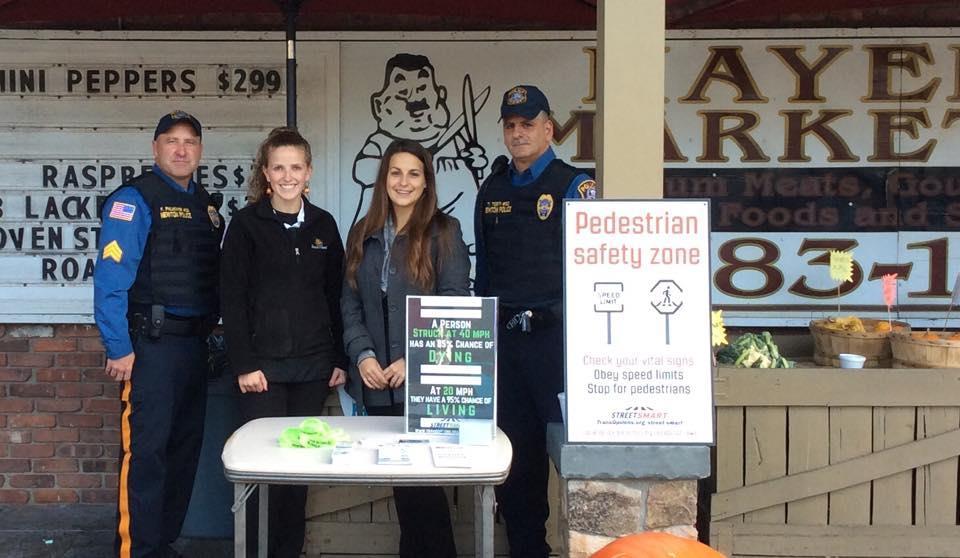 TransOptions joined the Newton Police Department for a special pedestrian safety edition of their Coffee with a Cop program.
