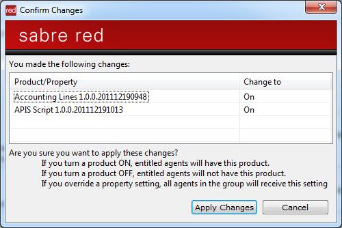 Click the Configure settings for Red Apps title to expand the menu. A list of Red Apps that are entitled to users within the group will display. By default these applications will be off.