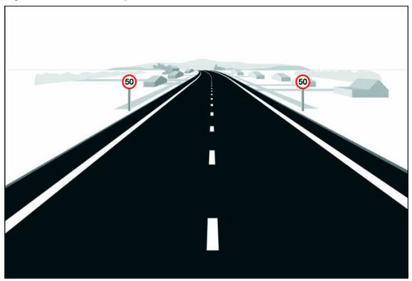 Speed reductions are lower when thresholds are located at or near physical features in the road that limit speed, such as a blind bend or summit.