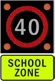 Variable Sign displays a different legally enforceable speed limit depending on time of day and risk These signs are still a legal regulatory speed limit and driver